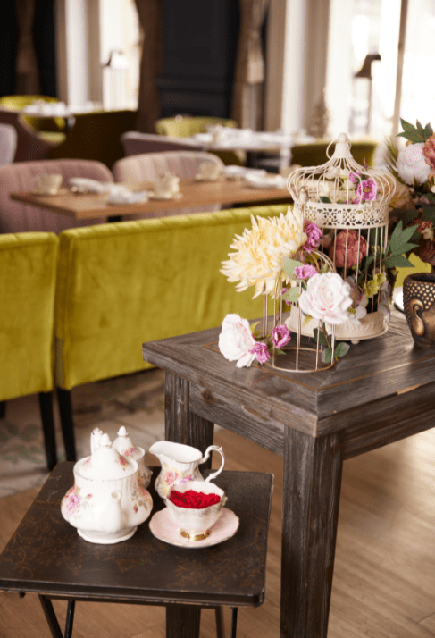 Flowers and tea