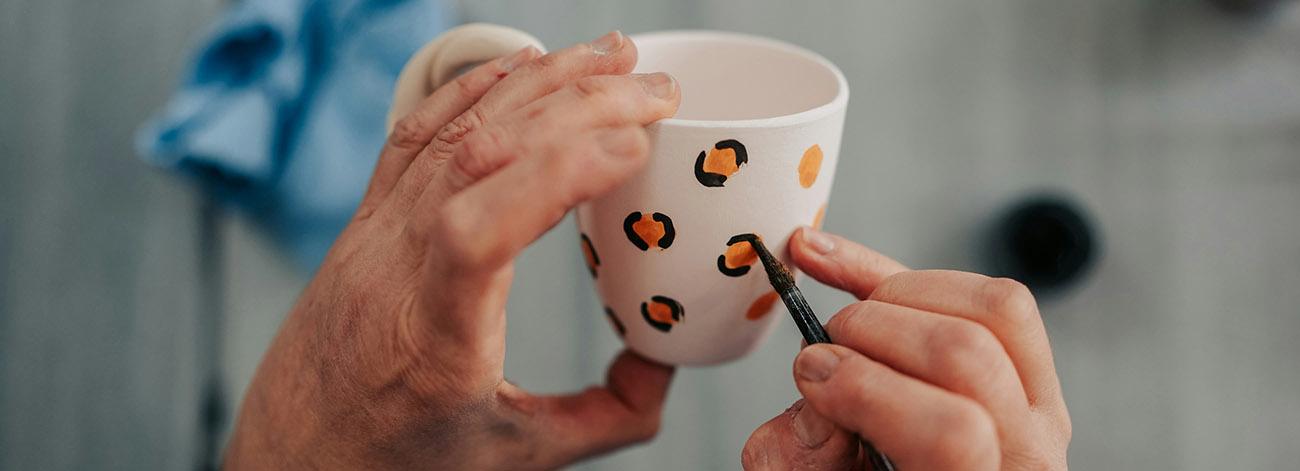 A mug being painted 