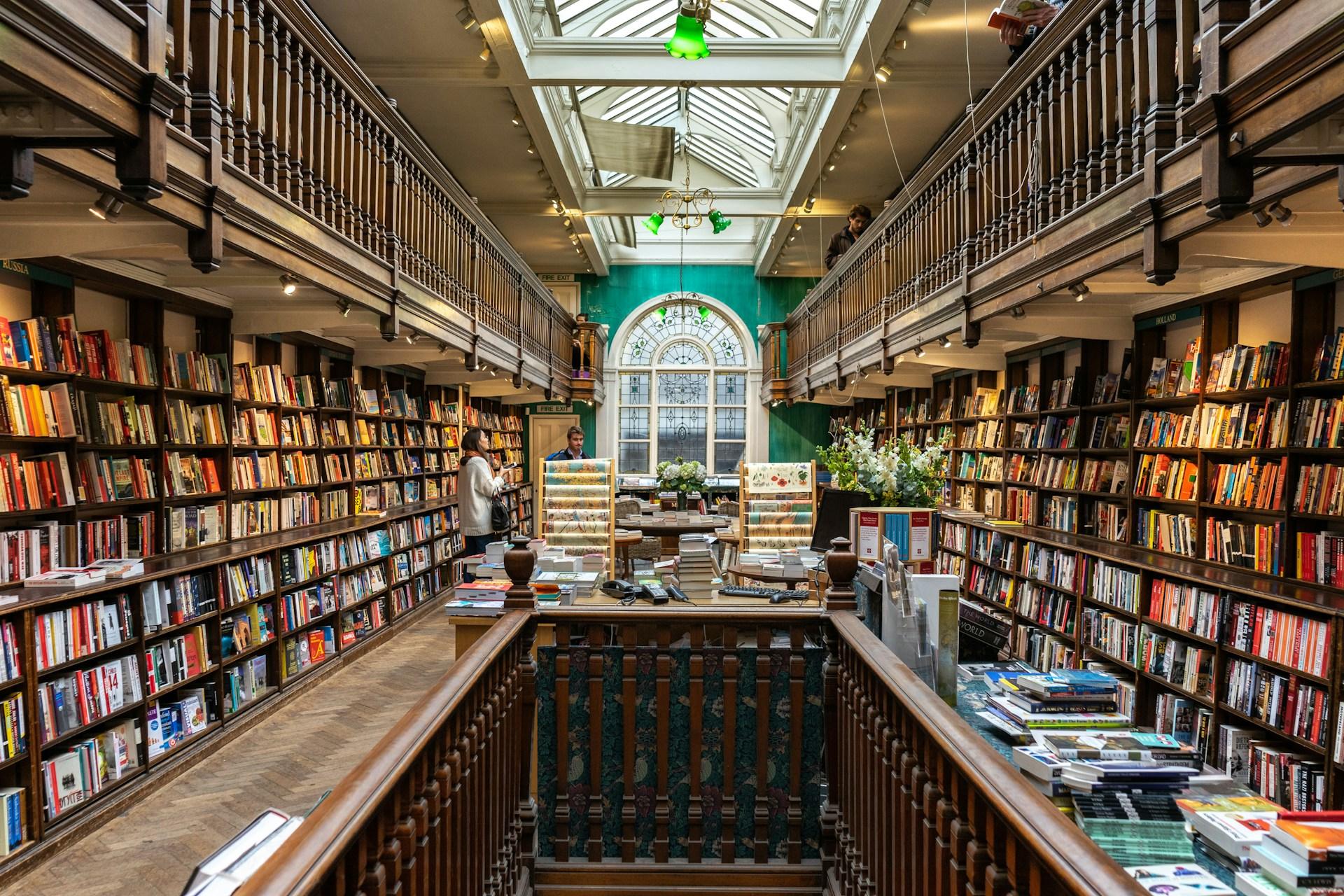 Charing Cross Bookshops The Clermont London Charing Cross Blog Image interior of a busy bookshop in London with two levels